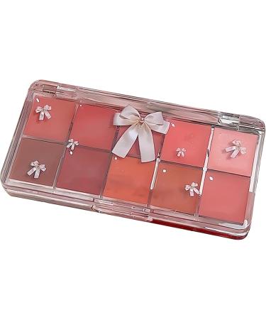 Lip Palette Set - 10 Glossy Lip Colors - Waterproof Lip Makeup Palette Moisturizing Jelly Tinted Lip Glosses for Women - Buy Online on GoSupps.com