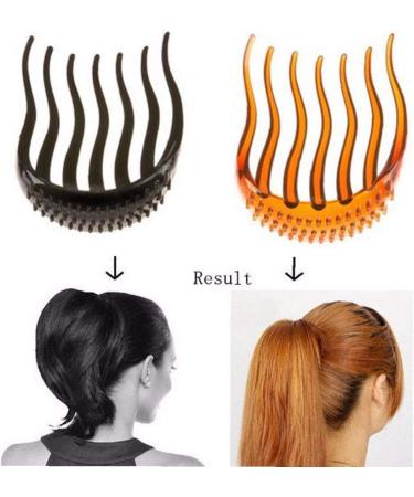 1pc Magic Hair Styling Insert Comb Bump It Up Volume Inserts for Donut Ponytail Fluffy Hair Comb Beauty Tool(black) - Buy Online on GoSupps.com
