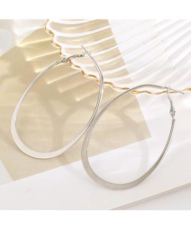 Feylie Minimalist Round Creole Earrings | Fashionable Punk Ear Studs & Statement Jewelry Gift - Buy Online on GoSupps.com