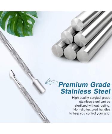 Dual Head Stainless Steel Nail Cuticle Pusher by XCOZU | Professional Nail Cleaner and Trimmer Tool for Gel Polish Removal and Nail Art - Silver - Buy Online on GoSupps.com