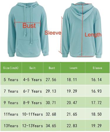 Bingerlily Girls Casual Hoodies | Lightweight Long Sleeve Pullover | Solid Sweatshirt with Pocket | Light Blue 13 Years - Buy Online on GoSupps.com