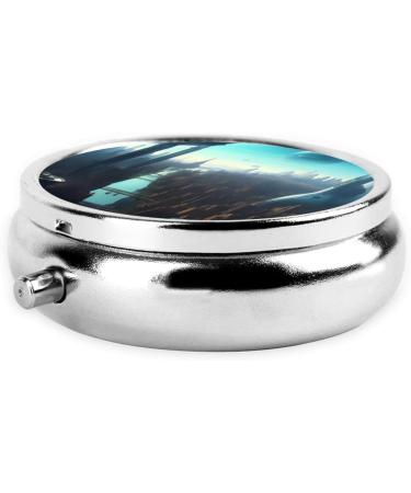 Cities of The Future Round Pill Box - 3 Compartment Portable Organizer for Travel - Buy Online on GoSupps.com