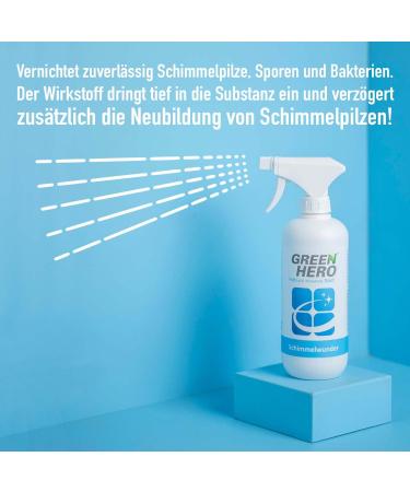 Green Hero Chlorine-Free Mold Remover Spray 500ml - Effective Anti-Mold Solution for Wood Tiles Carpets & Upholstery - Buy Online on GoSupps.com