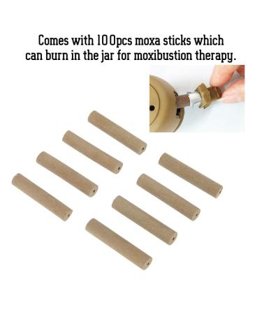 Smoke-Free Moxa Rolls & Stick Kit - 8 Self-Adhesive Moxibustion Box + 100 Moxa Sticks for Pain Relief | Ideal for Shoulders Stomach Legs Back - Buy Online on GoSupps.com