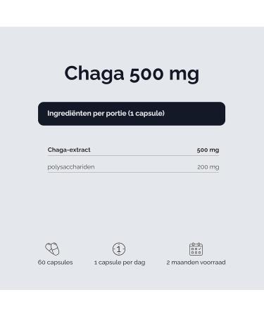 NMM Sp z oo Vitalers Chaga 500 mg 60 capsules vegan 2 months supplementation no preservatives pure composition - Buy Online on GoSupps.com