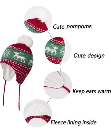 LANGZHEN Toddler Kids Winter Hat - Deer-Red Cap for Baby Boys & Girls 1-2 Years - Buy Online on GoSupps.com