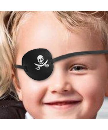 Adjustable Black Pirate Eye Patches for Kids & Adults - Comfortable Skull Blindfolds for Pirate Costumes - Buy Online on GoSupps.com