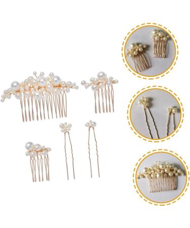 MAGICLULU 1 Set Bride Wedding Hairpin Pearl Bun Hairpin Bride Hair Accessory Wedding Hair Comb Pearl Hair Side Comb Pearl Hair Comb Wedding Headdress Bride Hair Fork Pearl Hairpin - Buy Online on GoSupps.com