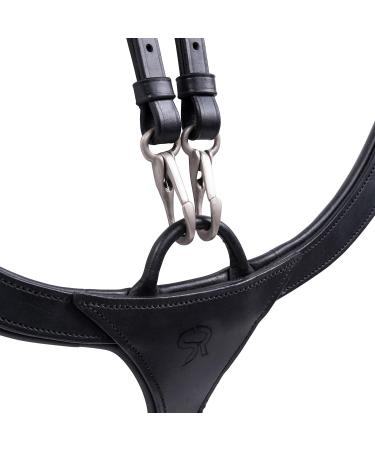  Sunride Real Leather Front Stuff Ascot for Horses - 5-Point & 3-Point Martingal Rings - Black Pony Tack  - Buy Online on GoSupps.com