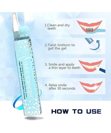 Smile Sciences Premium Teeth Whitening Pens - Carbamide & Hydrogen Peroxide Formula for Brighter Smile, No Sensitivity - Travel-Friendly Peppermint Whitening Pen - Buy Online on GoSupps.com