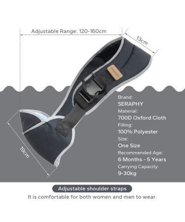 Seraphy Side Baby Carrier - Multifunctional Cloth Baby Carrier for Newborns (9-30kg) - Lightweight & Supportive from Birth - Black - Buy Online on GoSupps.com