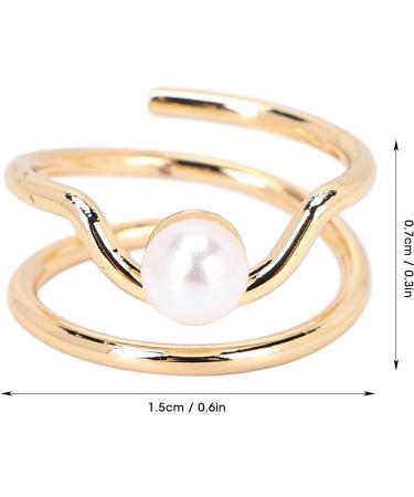 Pearl Fingernail Opening Ring Adjustable Size Finger Tip Ring Nail Art Charms Accessories for Parties Weddings Business Event Birthday(Gold) - Buy Online on GoSupps.com