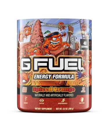 G Fuel Spiced Orange Energy Powder Sugar Free Clean Caffeine Focus Supplement Water Mix Focus Amino Vitamin + Antioxidant Blend 9.9 oz (40 Servings)