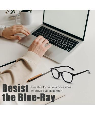 Stylish Blue Light Blocking Glasses for Men & Women - Anti-Blue Ray Glasses for Gaming & Computer Use (B621801 Black - Buy Online on GoSupps.com