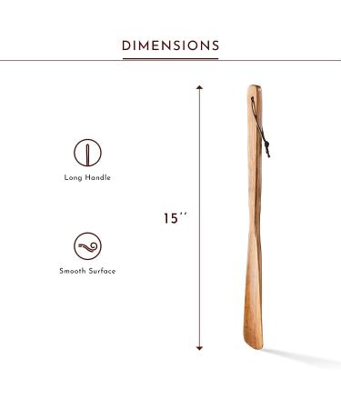 15 TungSam Wooden Shoe Horn - Long Handle, Easy to Use and Carry - Buy Online on GoSupps.com