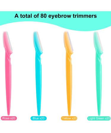 Colovis 80 PCS Eyebrow Razor & Dermaplaning Tool for Facial Hair Removal - Men & Women - Precision Cover - Disposable Blades - 4 Colors - Buy Online on GoSupps.com