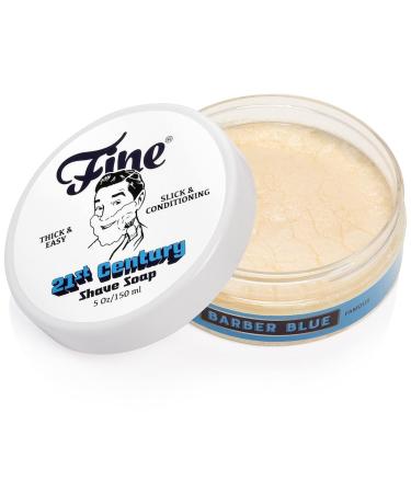 Mr. Fine 21C Men s Shaving Soap Builds Thick & Easy Lather Protects From Razor Burn & Irritation No Artificial Colors Made In Italy 5oz. (150ml) Barber Blue