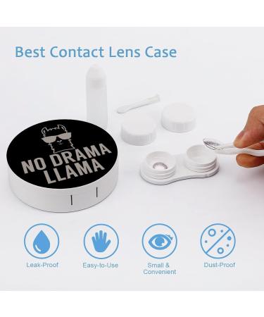 No Drama Llama Round Case For Contact Lens Kit Storage Box with Mirror Printed - Buy Online on GoSupps.com