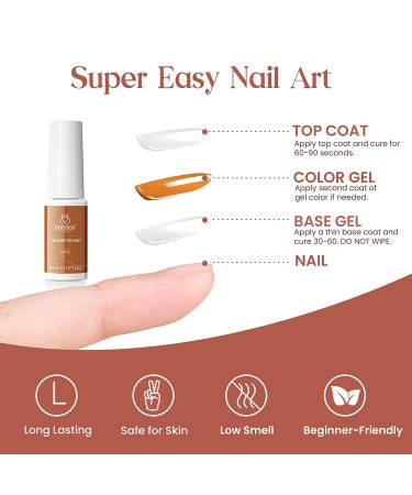 Beetles Gel Polish Halloween Nail Art Liner Set - 12Pcs White Orange Paint Brown Green Fall Colors Swirl Design with Thin Nail Art Brush - Gel Thanksgiving Gift - Buy Online on GoSupps.com