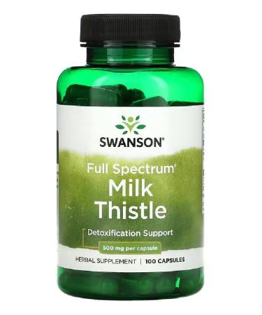 Swanson - Full Spectrum Milk Thistle 500mg - Milk Thistle | Natural Support for Liver Function and Detoxification - 100 Capsules