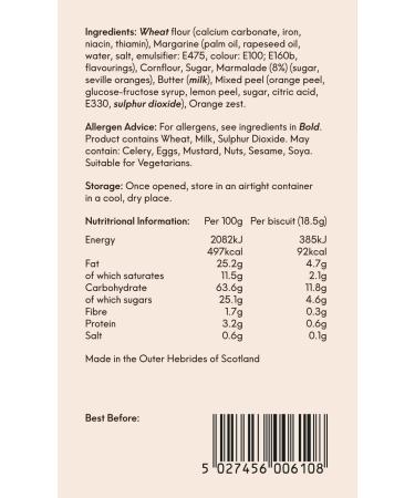 Hebridean Baker - Marmalade Shortbread 150g - Buy Online on GoSupps.com