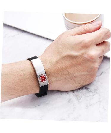 VALICLUD 1pc Personalized Bracelet Name Id Bracelet Adjustable Wrist Touch Bracelets for Couples Promise Bracelet for Couples Stainless Steel Bracelets Lovers Fashion Accessories Medium Black - Buy Online on GoSupps.com