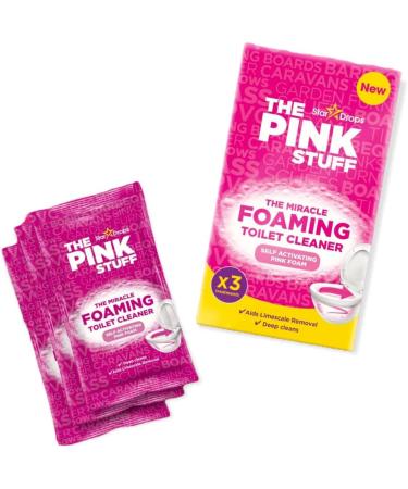 The Pink Stuff The Miracle Foaming Toilet Cleaner (1pk contains 3 x 100g sachets) 2Pk + Elbow Grease Rubber Gloves Cotton Lined 1Pair Size M + Our Gift for You: Organza Bag Size: 9x7x0.1cm - Buy Online on GoSupps.com