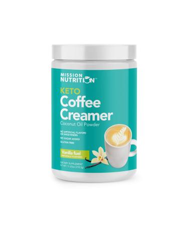 Mission Nutrition Keto Coffee Creamer - Low Carb (Zero Net), No Added Sugar, Ketogenic, Gluten Free - Made with Coconut Oil Powder Sweetened with Stevia - 30 Servings (Vanilla)