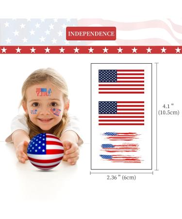 USA Patriotic Temporary Tattoos - American Flag 4th of July Independence Day Stickers for Parties & Events - Buy Online on GoSupps.com