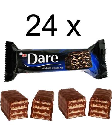 Dare Wafer in Dark Chocolate 50g - Wafer with Dark Chocolate & Cocoa Cream (24 Packs(Full Box)) - Buy Online on GoSupps.com