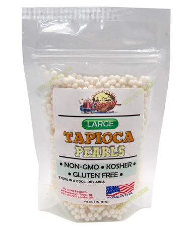 Large Pearl Tapioca  100% Tapioca  100% Natural  Make Your own Tapioca Pudding / Boba Bubble Tea   Vegan  Kosher Sourced  Sugar Free  NON-GMO  Gluten-free!