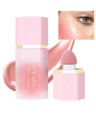 Liquid Blush Face Blusher Rouge Natural Smooth Blusher Pigment Long Lasting Creamy Soft Cheek Multi-purpose Stick Makeup With Cushion Cosmetics Liquid Facial Blush(Mystery)