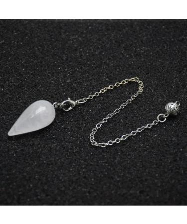 Natural Stone Water Drop Pendulum - Dowsing & Divination Wicca Jewelry in Pink Crystal | Reiki & Spiritual Healing - Buy Online on GoSupps.com