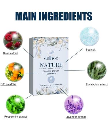 Rxuaw Shower Steamers Aromatherapy Tablets Natural Ingredients Refreshing Shower Bombs for Women Men Bath Supplies - Buy Online on GoSupps.com