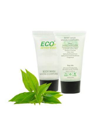 Eco Amenities Travel Size Body Wash 72 Pack 0.75 oz Small Tubes with Twist Cap Green Tea Scent Bulk Case of Individually Packaged Hotel Size Toiletries Mini Body Wash for Guests of Airbnbs BNBs VRBO Inns and Hot...