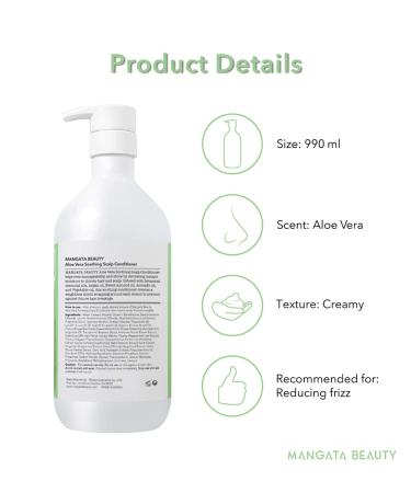 MANGATA BEAUTY Aloe Vera Soothing Scalp Conditioner - Relieves Itchiness, Redness, and Frizz | Natural Moisturizing Formula with Aloe Vera, Lavender, and Essential Oils - Buy Online on GoSupps.com