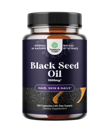 Cold Pressed Black Seed Oil Capsules - Vegan Nigella Sativa Black Cumin Seed Oil Capsules with Omega 3 6 9 Antioxidants and Thymoquinone for Hair Growth Immune Support Joint Health and Digestion
