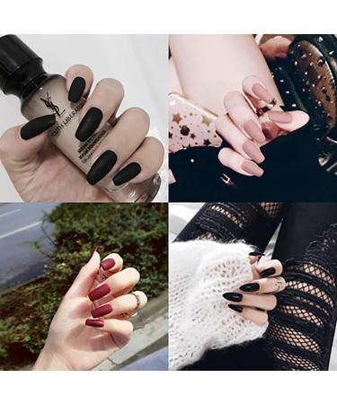 GANMFOYC 100 pieces matte long fake nails full cover coffin fake nails artificial nail tips ladies nail art DIY art set (10 colors) (color) - Buy Online on GoSupps.com