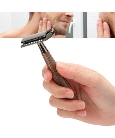 Udavivi Double Edge Safety Razor | Zinc Alloy Manual Razor with Wooden Handle | Reusable & Eco-Friendly for Men - Buy Online on GoSupps.com
