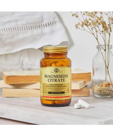 Solgar Magnesium Citrate - Sleep and Fatigue - Vitality and Energy - Highly Assimilable - Mineral - Food Supplement - Bottle of 60 Tablets - Buy Online on GoSupps.com