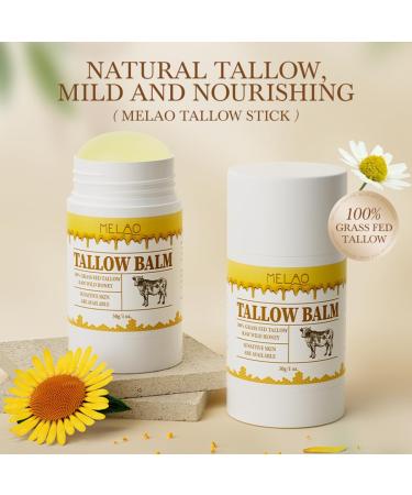 HOPHAT Beef Tallow Balm Stick Beef Tallow for Skin Grass Fed Tallow & Honey Balm Stick Moisturizing Skin Care Cream for Dry Skin - Buy Online on GoSupps.com