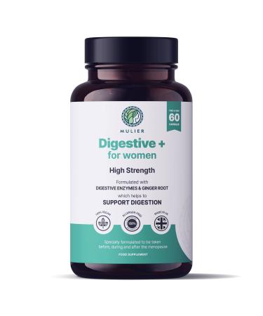 Menopause Bloating Relief | 10 Active Ingredients + Digestive Enzymes. Allergen Free & Vegan Friendly | 1 Month Supply | Constipation Relief Building Gut Lining & Support Overall Gut Health