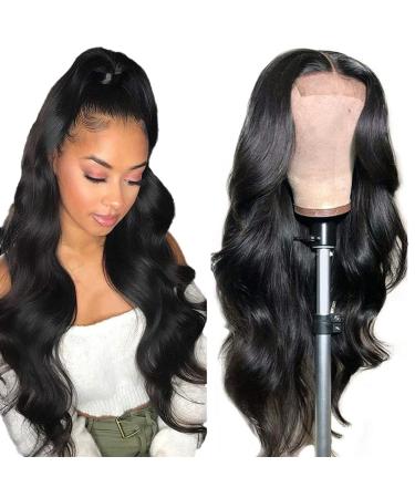 Body Wave Lace Front Wigs Human Hair for Black Women Brazilian Body Wave Human Hair Wigs Pre Plucked Hairline with Baby Hair Natural Color 150% Denisty 18 Inch 18 Inch (Pack of 1) 4x4 Body Wave