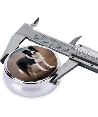 Border Collie Mini Metal Pill Box - 2x2x0.7 in Travel Medicine Organizer for Purse & Pocket - Buy Online on GoSupps.com