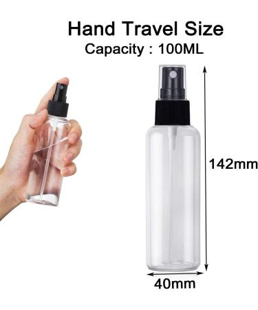 6Pcs 100ml Spray Bottle Empty Plastic Fine Mist Travel Atomiser Set with 2 Funnels - Clear Refillable & Reusable Travel Size Bottle Toiletries Liquid Containers for Cosmetic Make-up by JamHooDirect - Buy Online on GoSupps.com
