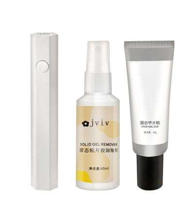 Shakven Strong Solid Nail Glue | Press On Nail Set - Kits Press On Nail Kit UV Nail Glue Solid Gel for Nails Multi-Function for Nail Salon