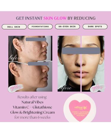 Natural Vibes Vitamin C + Glutathione Face Cream for Radiant Skin | Day & Night Use | 50g | All Skin Types - Buy Online on GoSupps.com
