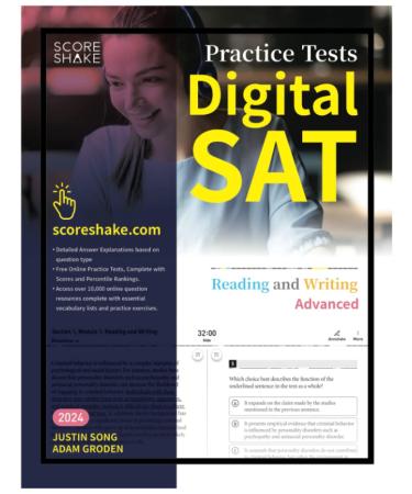 Scoreshake Digital SAT Reading and Writing Advanced Practice Tests