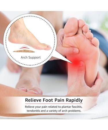 Soft Gel Arch Support Cushions - 2 Pairs (Cork) | Relieve Pain for Flat Feet & Plantar Fasciitis - Men & Women | SQHT Arch Pads Insole - Buy Online on GoSupps.com