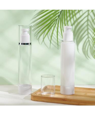 Benecreate 3-Piece Airless Pump Foundation Container Set 120ml Refillable White Plastic Bottles for Lotion Shampoo & Makeup - Perfect Travel Size - Buy Online on GoSupps.com